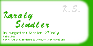 karoly sindler business card
